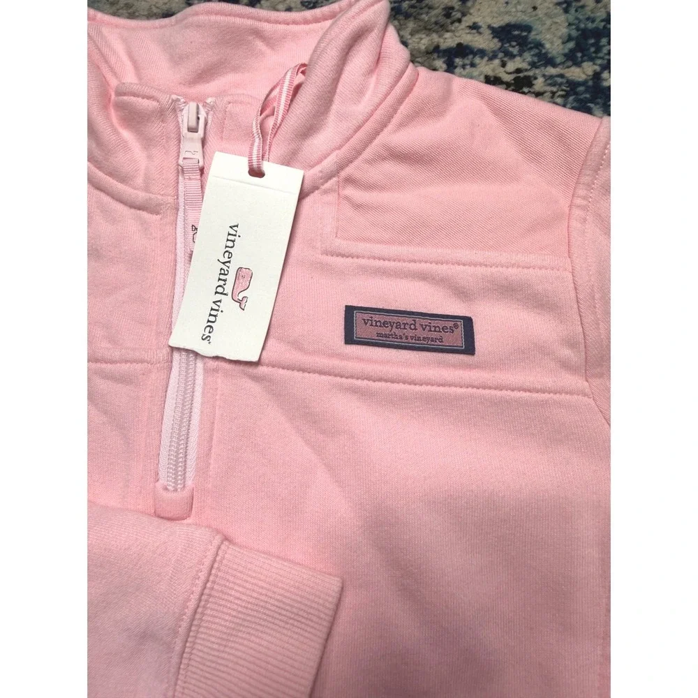 Vineyard Vines Girls Classic Shep Shirt Pink Quarter Zip Pullover NWT‎ M 10-12